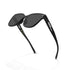 Futuristic Narrow Sunglasses for Women Men, Lightweight TR90 One-Piece Bent Lens, Exclusive Brand of EssilorLuxottica