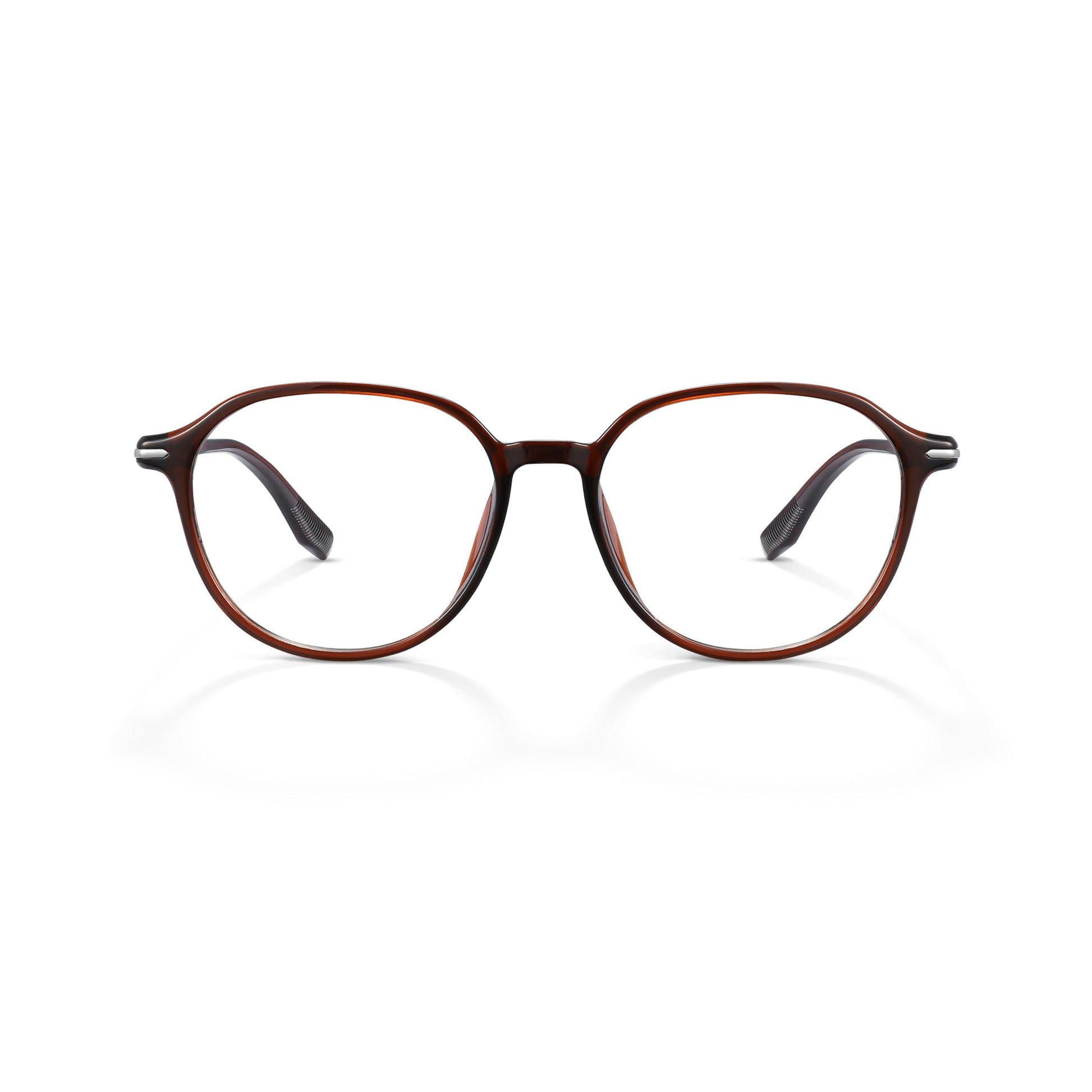 Lightweight 12.9g Crown Frame Glasses for Men Women, Non Prescription Fashion Eyewear with Spring Hinges, Anti-Slip Clear Gla