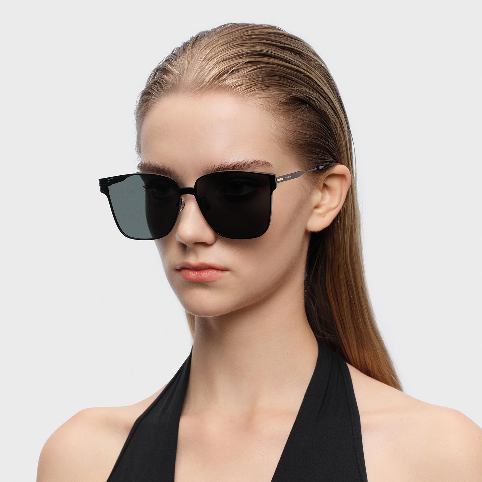Retro Square Polarized Oversized Sunglasses UV400 Protection for Women Men