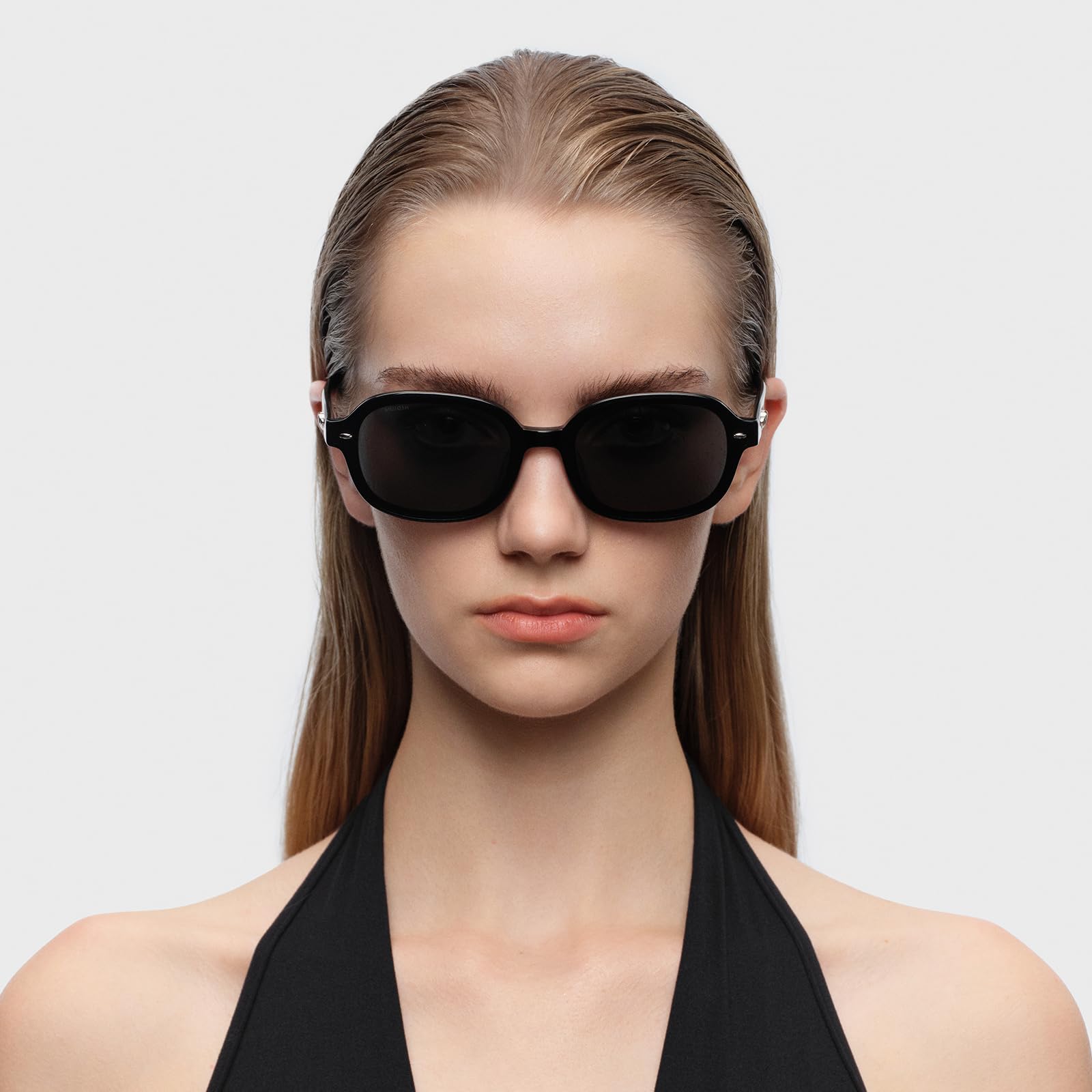 Retro Polarized Narrow Sunglasses for Women, Trendy 90s Y2K Sunnies, Exclusive Eyewear Brand of EssilorLuxottica