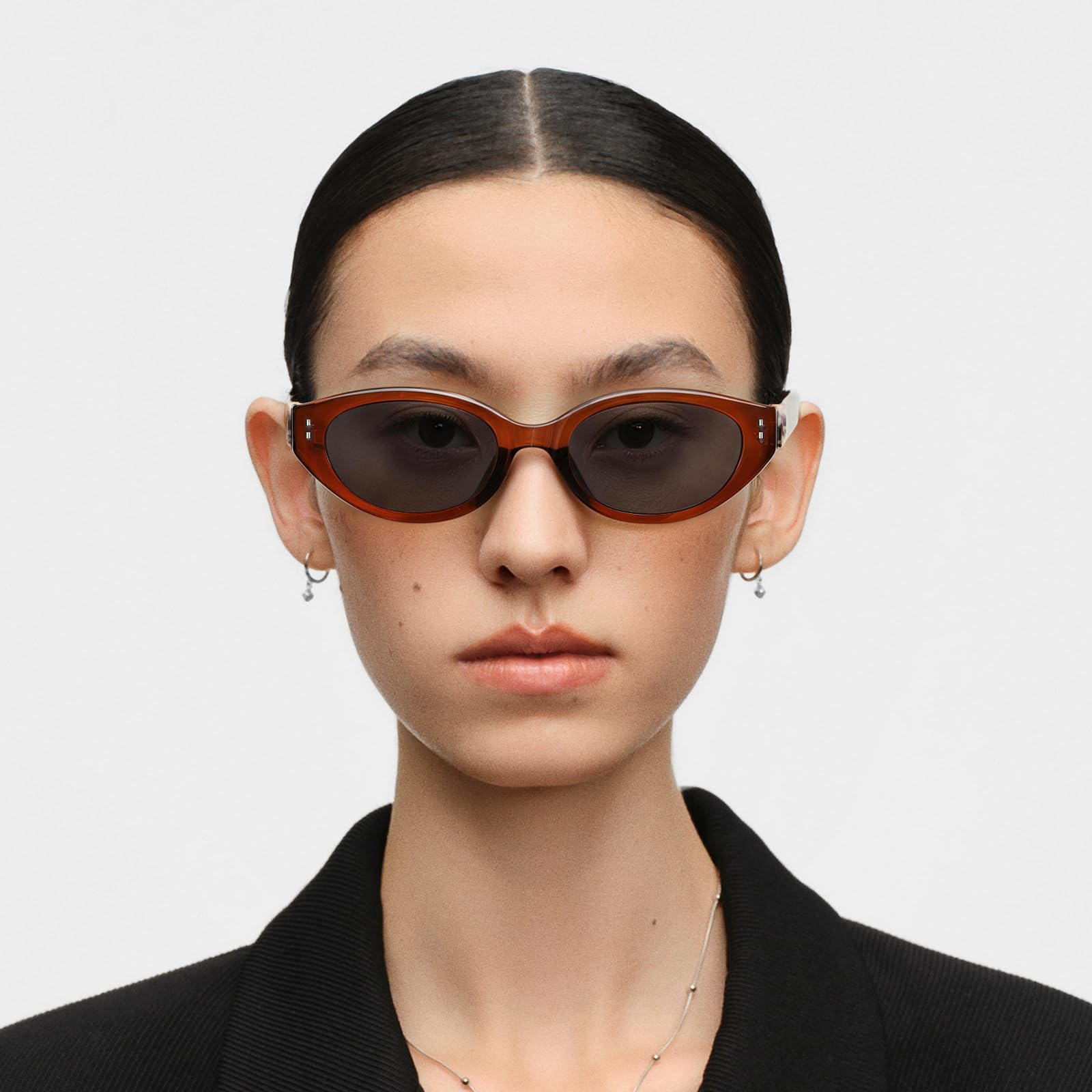 Vintage Narrow Cat-Eye Sunglasses for Women Men, Exclusive Eyewear Brand of EssilorLuxottica