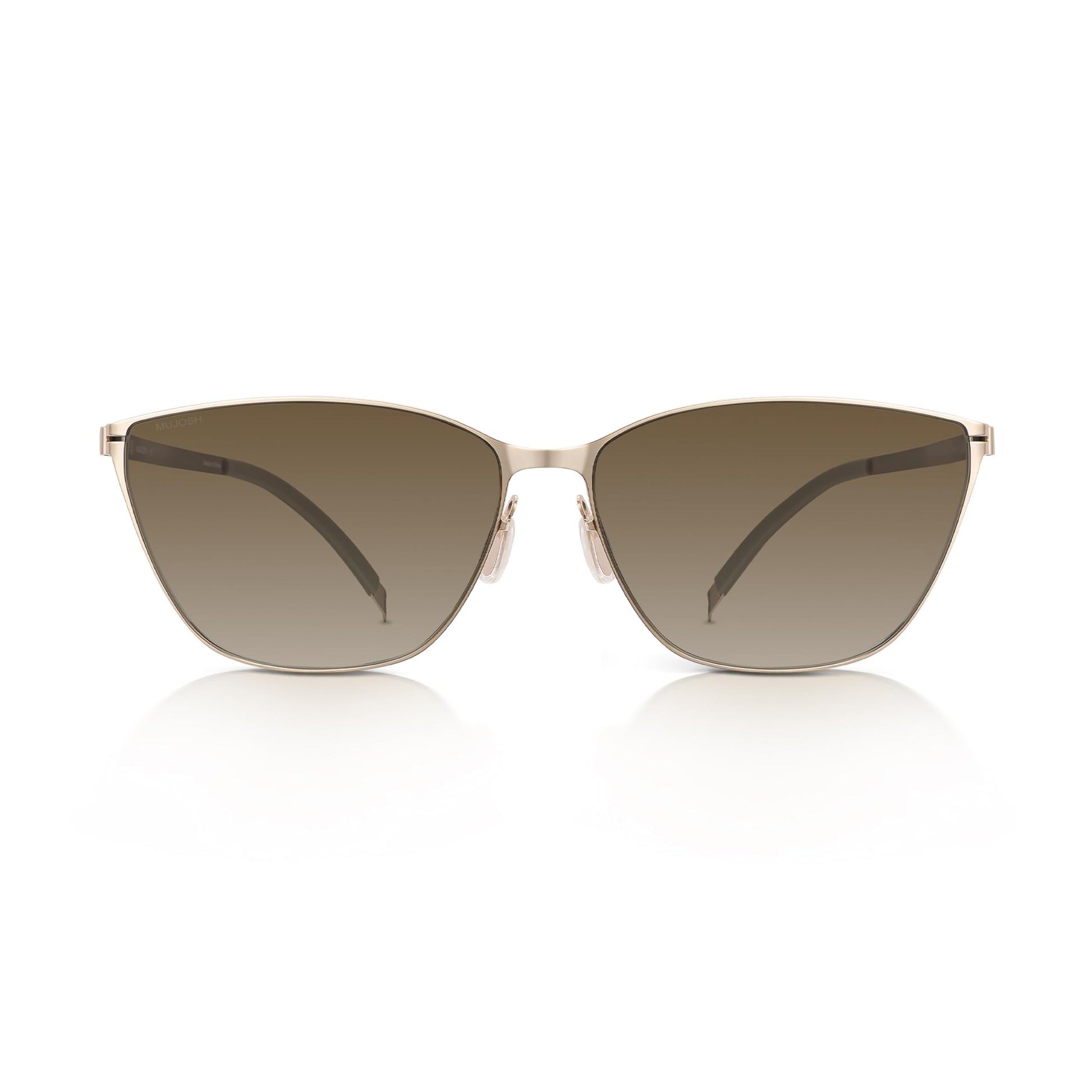 Screwless Cat-Eye Sunglasses for Women Men, Lightweight 18.4g Polarized Metal Shades with Anti-Slip Silicone Tips, UV400 Eyew