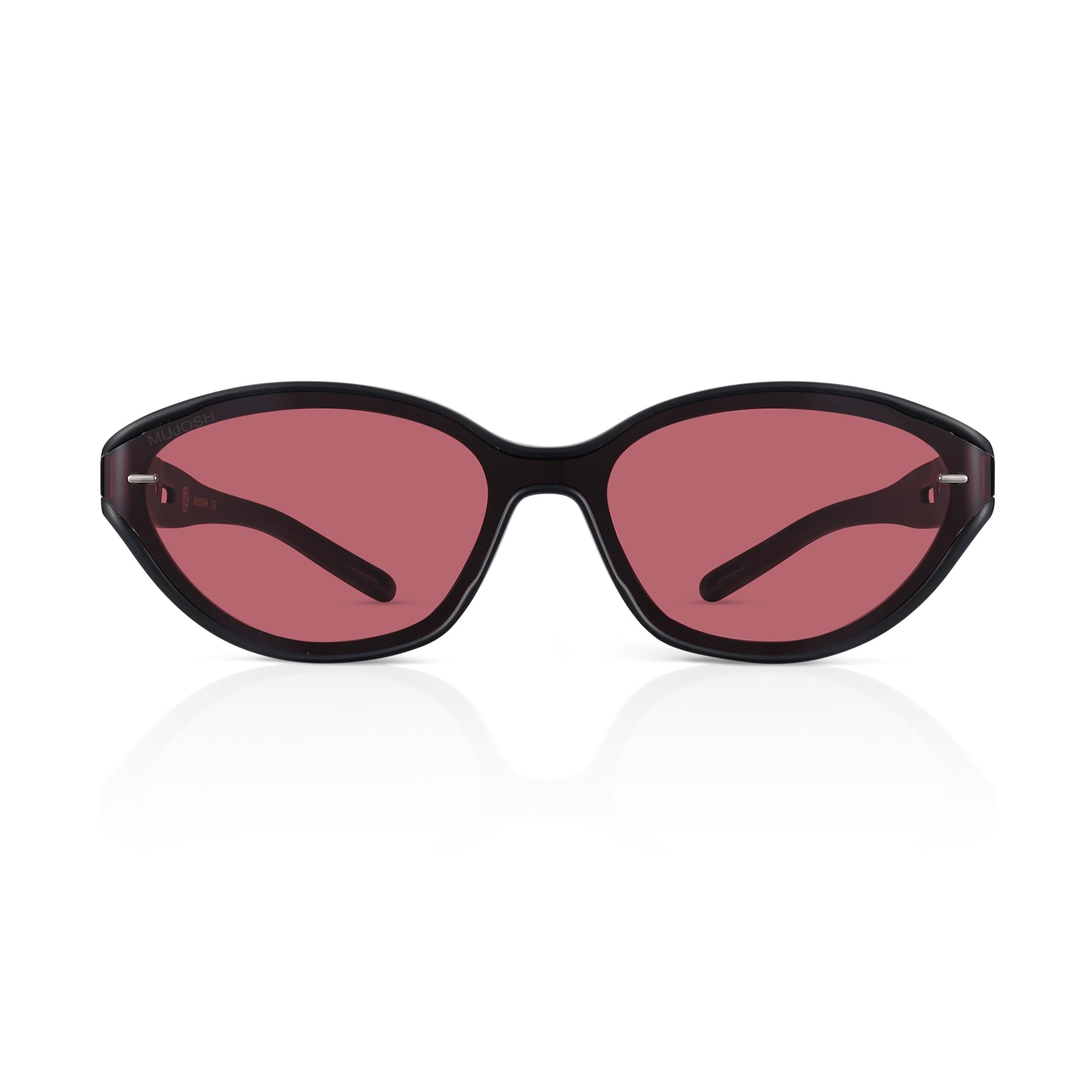 Futuristic Narrow Sunglasses for Women Men, Lightweight TR90 One-Piece Bent Lens, Exclusive Brand of EssilorLuxottica