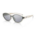 Futuristic Narrow Sunglasses for Women Men, Lightweight TR90 One-Piece Bent Lens with Twisted Hollow Temples, UV400 Shades fo