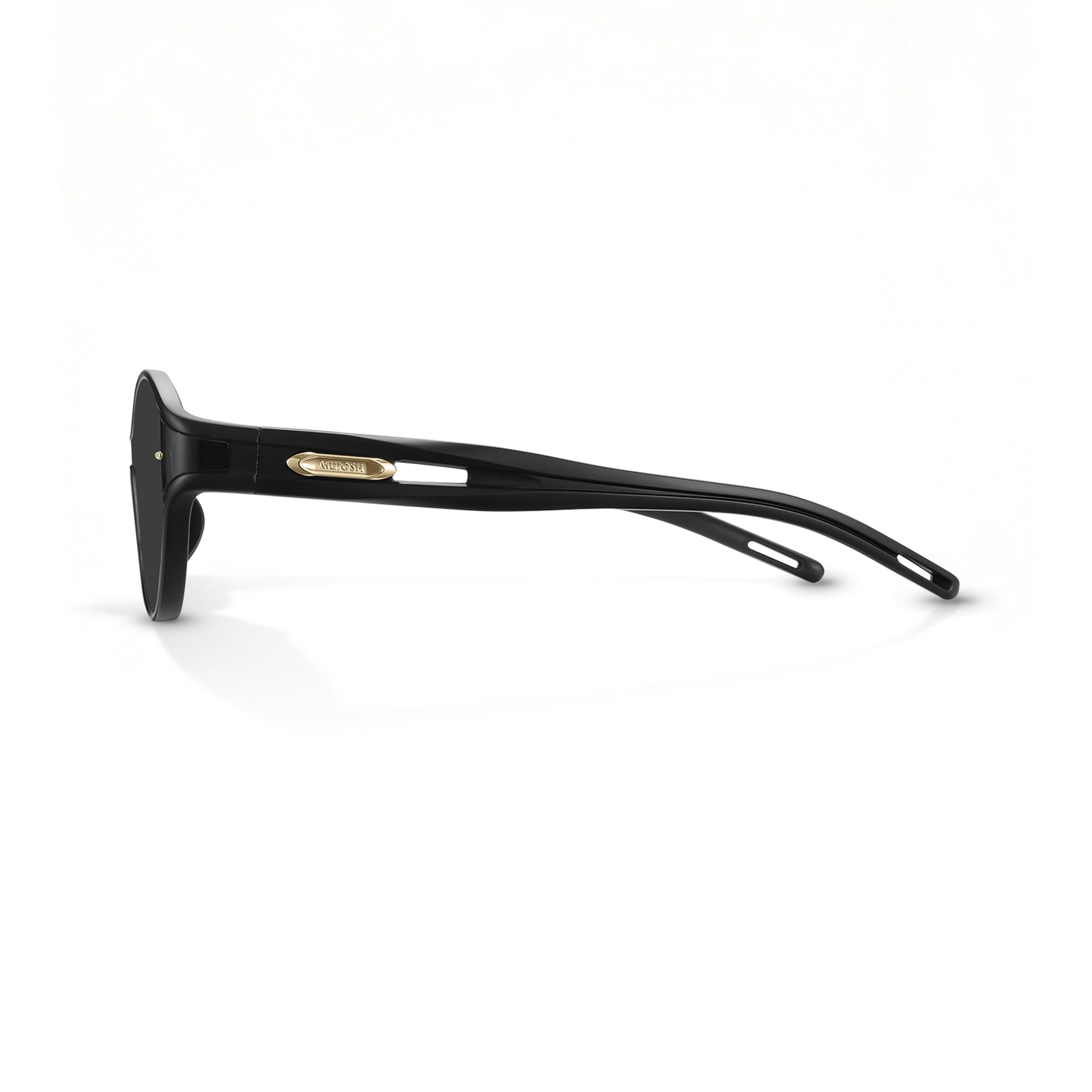 Futuristic Narrow Sunglasses for Women Men, Lightweight TR90 One-Piece Bent Lens, Exclusive Brand of EssilorLuxottica