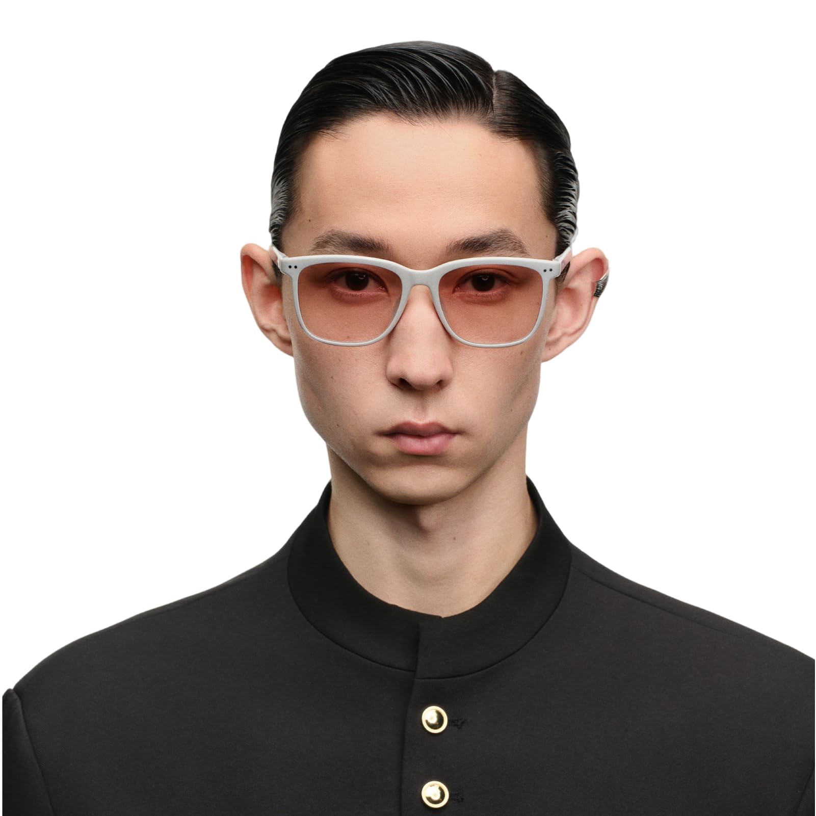 Square Sunglasses for Women Men, Lightweight 21.9g AQUA Flexible Frame with Spring Hinges, Anti-Oil UV400 Shades with Crystal