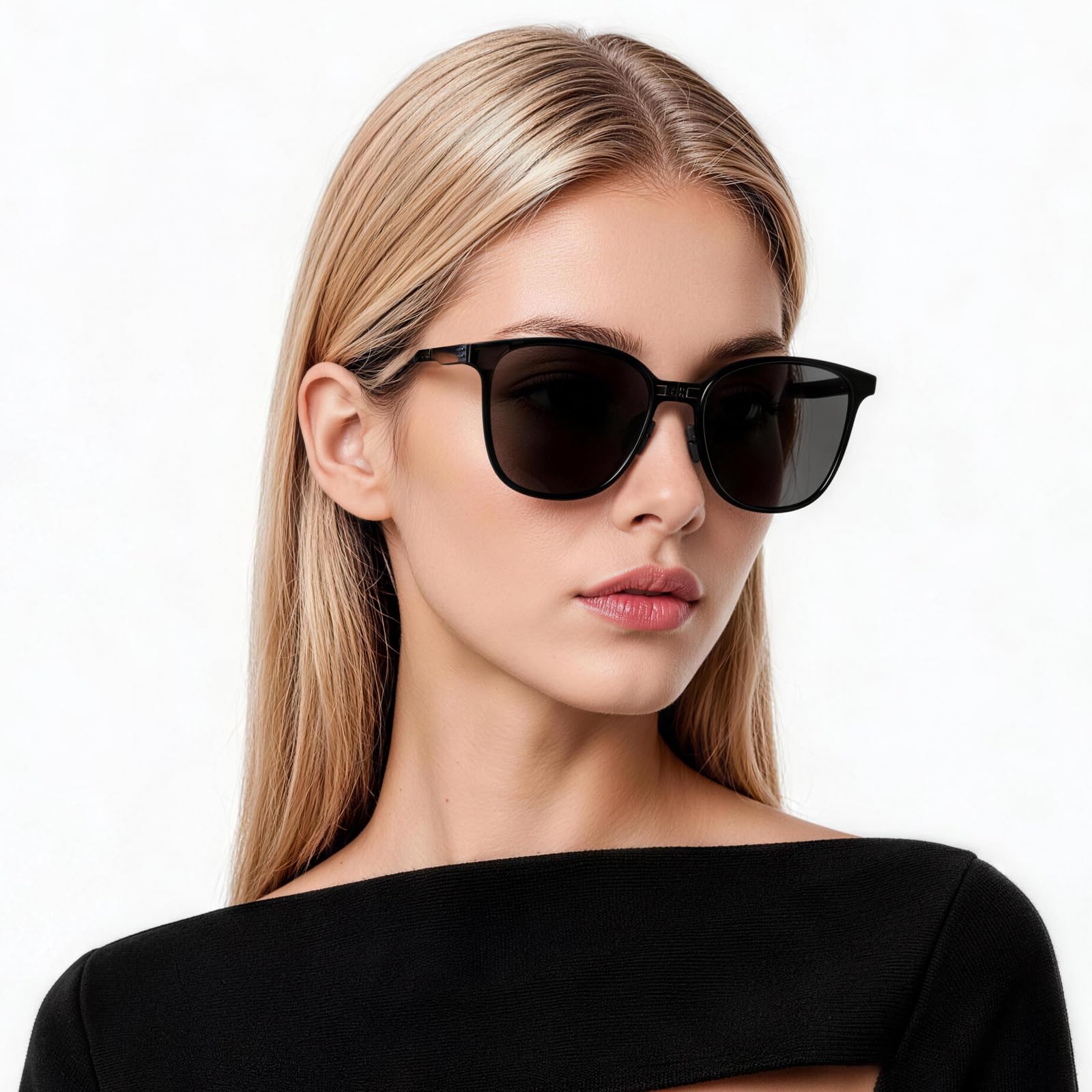 Square Folding Sunglasses for Women Men UV Protection Anti-Glare, Exclusive Eyewear Brand of EssilorLuxottica