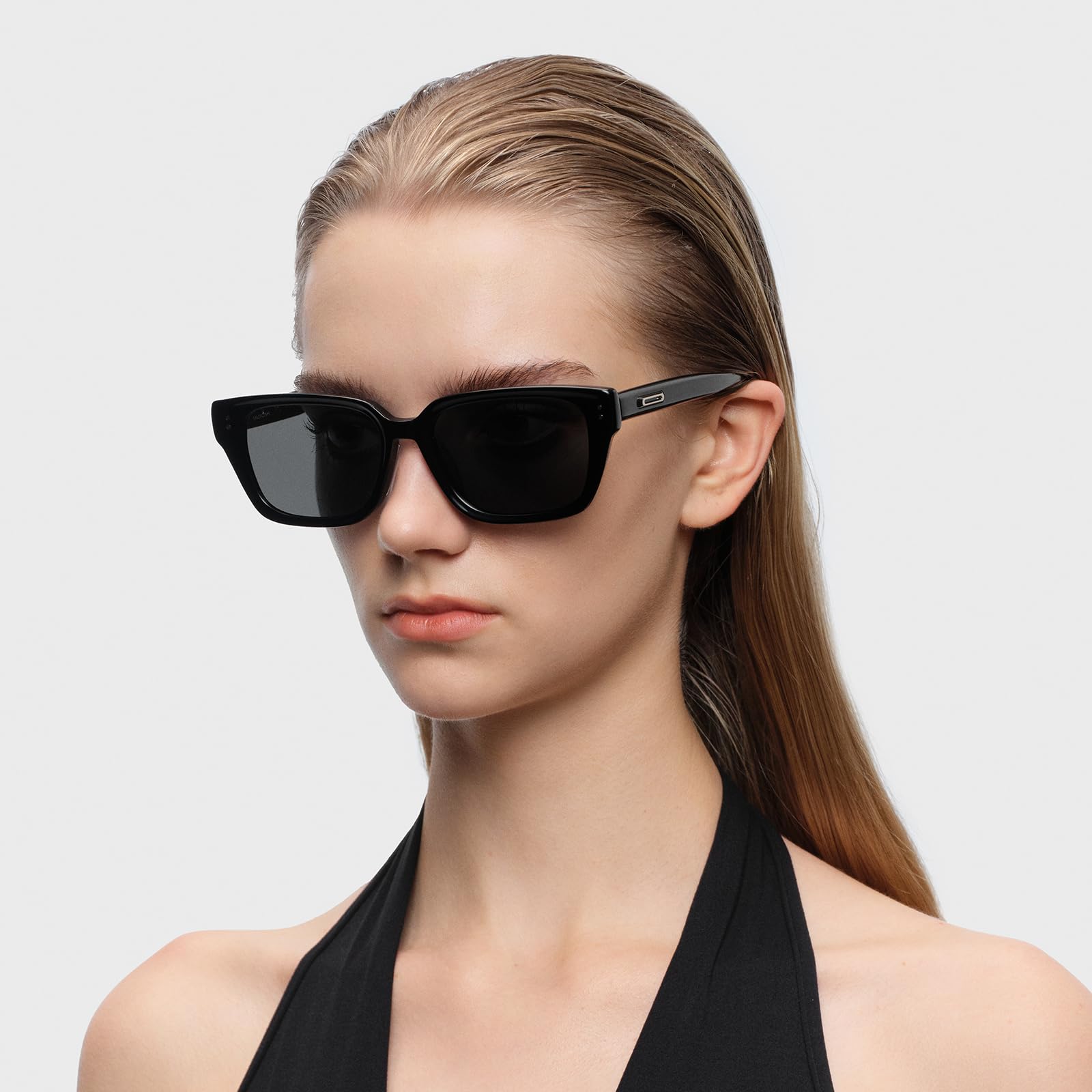 Retro Polarized Narrow Sunglasses for Women, Trendy 90s Y2K Sunnies, Exclusive Eyewear Brand of EssilorLuxottica