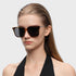 Retro Square Polarized Oversized Sunglasses UV400 Protection for Women Men