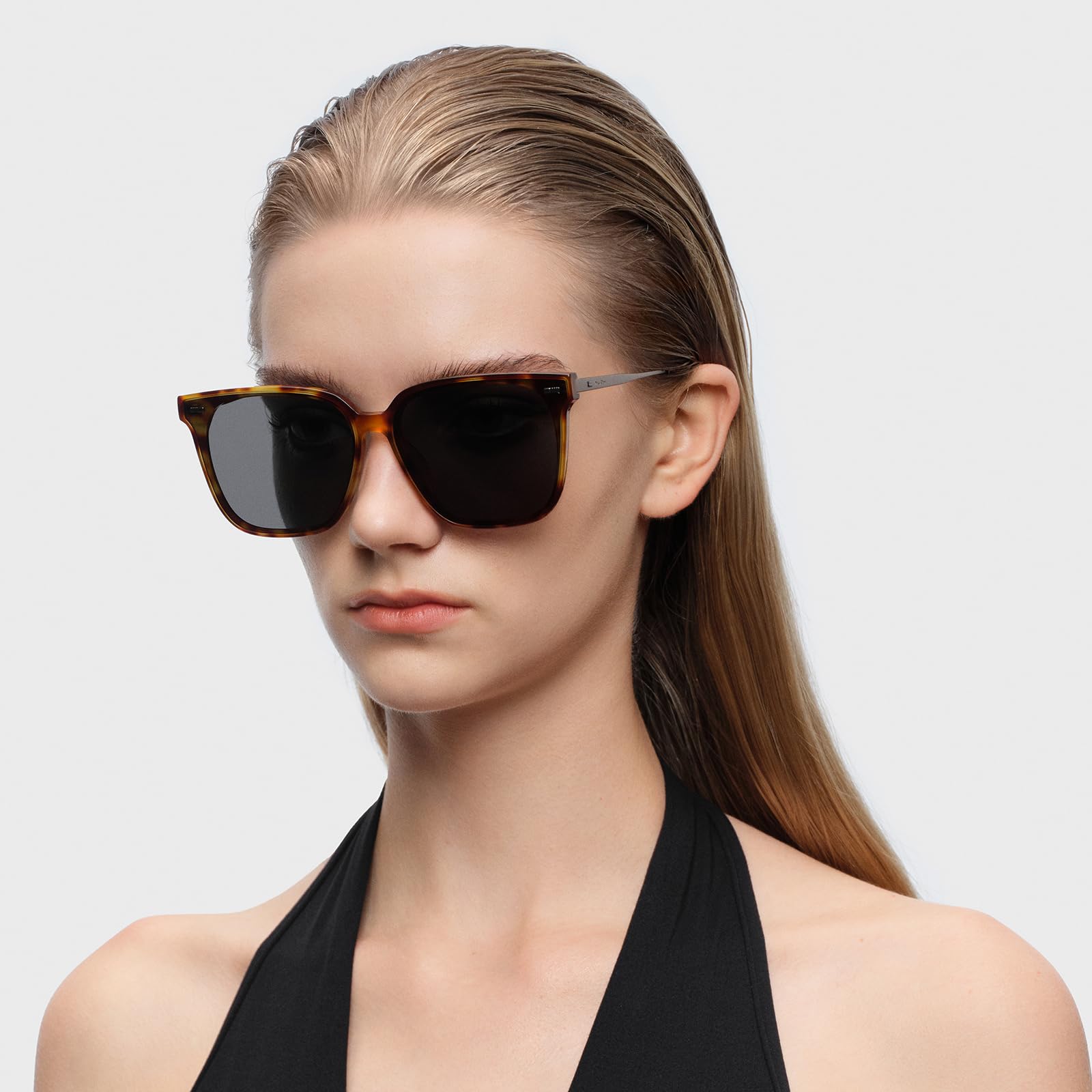 Retro Square Polarized Oversized Sunglasses UV400 Protection for Women Men