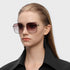 Trendy Oversized Square Sunglasses for Women Men, Retro Big Flat Lens UV Protection Shades, Brand of EssilorLuxottica