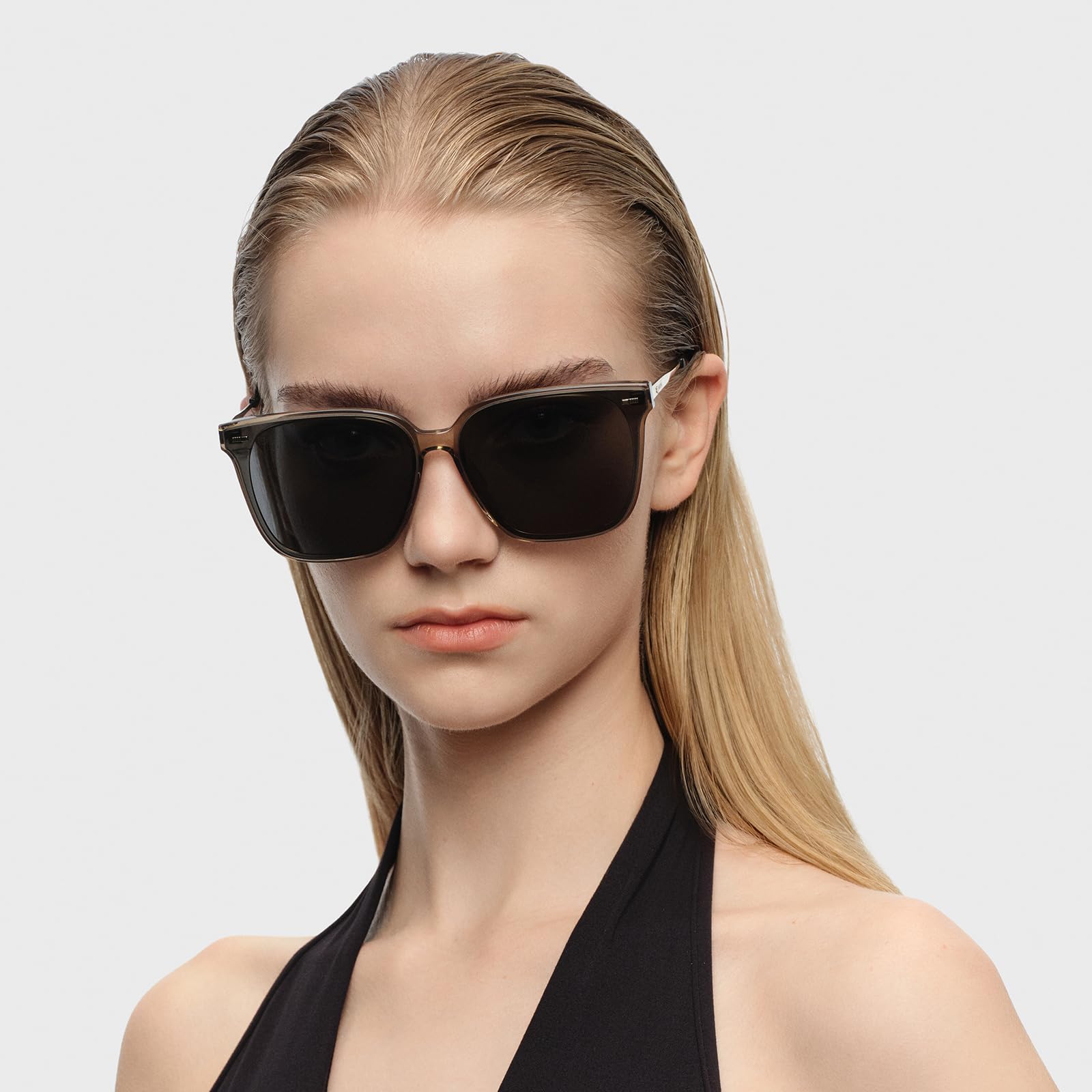 Retro Square Polarized Oversized Sunglasses UV400 Protection for Women Men