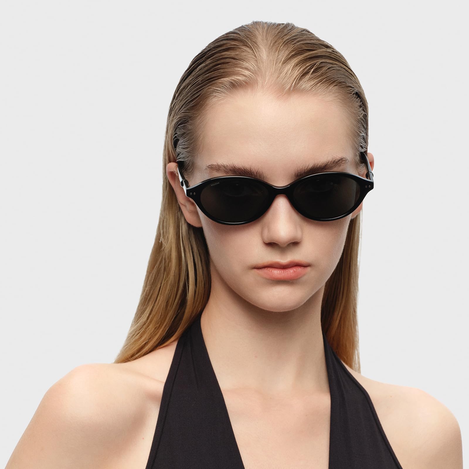 Retro Polarized Narrow Sunglasses for Women Men, Trendy 90s Y2K Sunnies, Exclusive Eyewear Brand of EssilorLuxottica