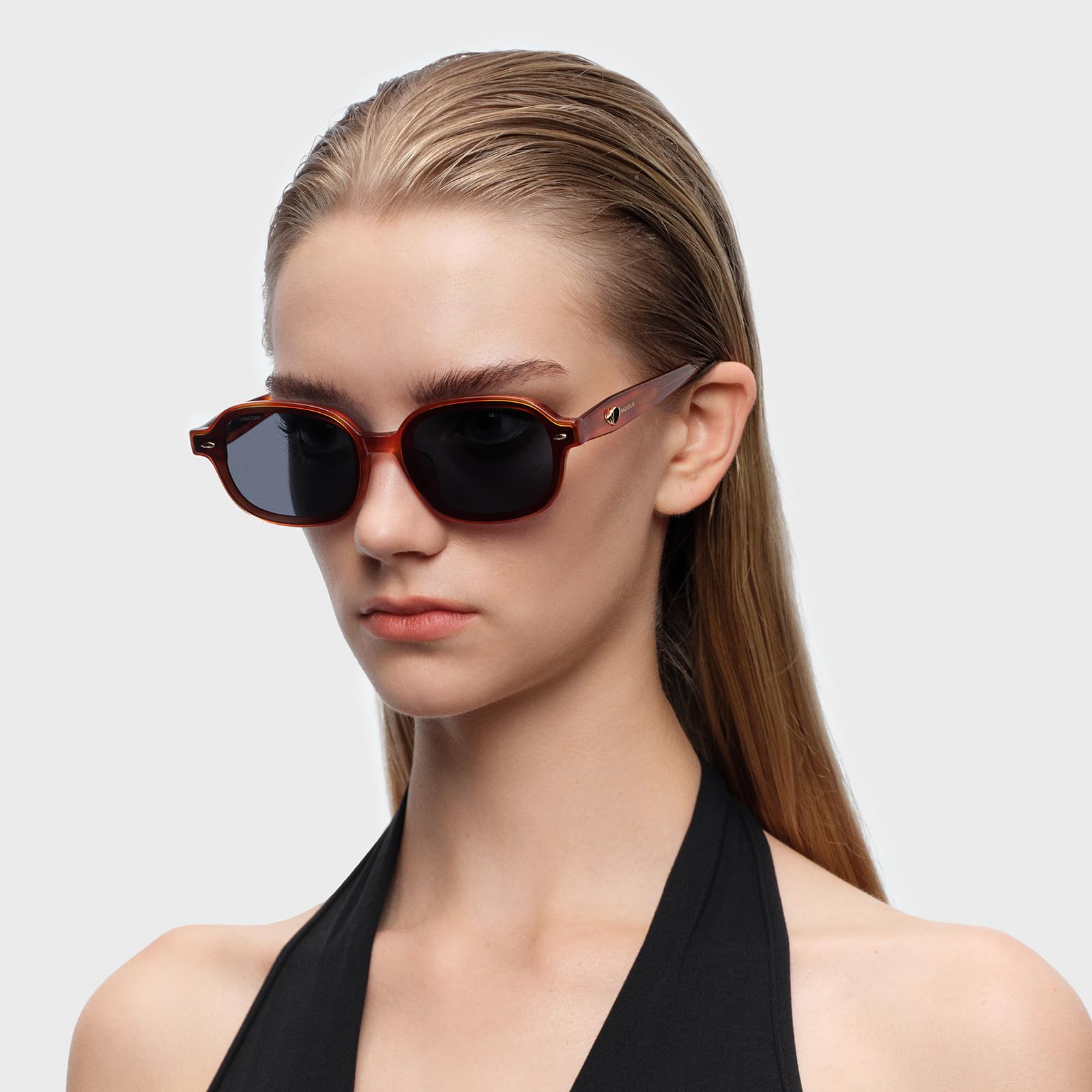 Retro Polarized Narrow Sunglasses for Women, Trendy 90s Y2K Sunnies, Exclusive Eyewear Brand of EssilorLuxottica