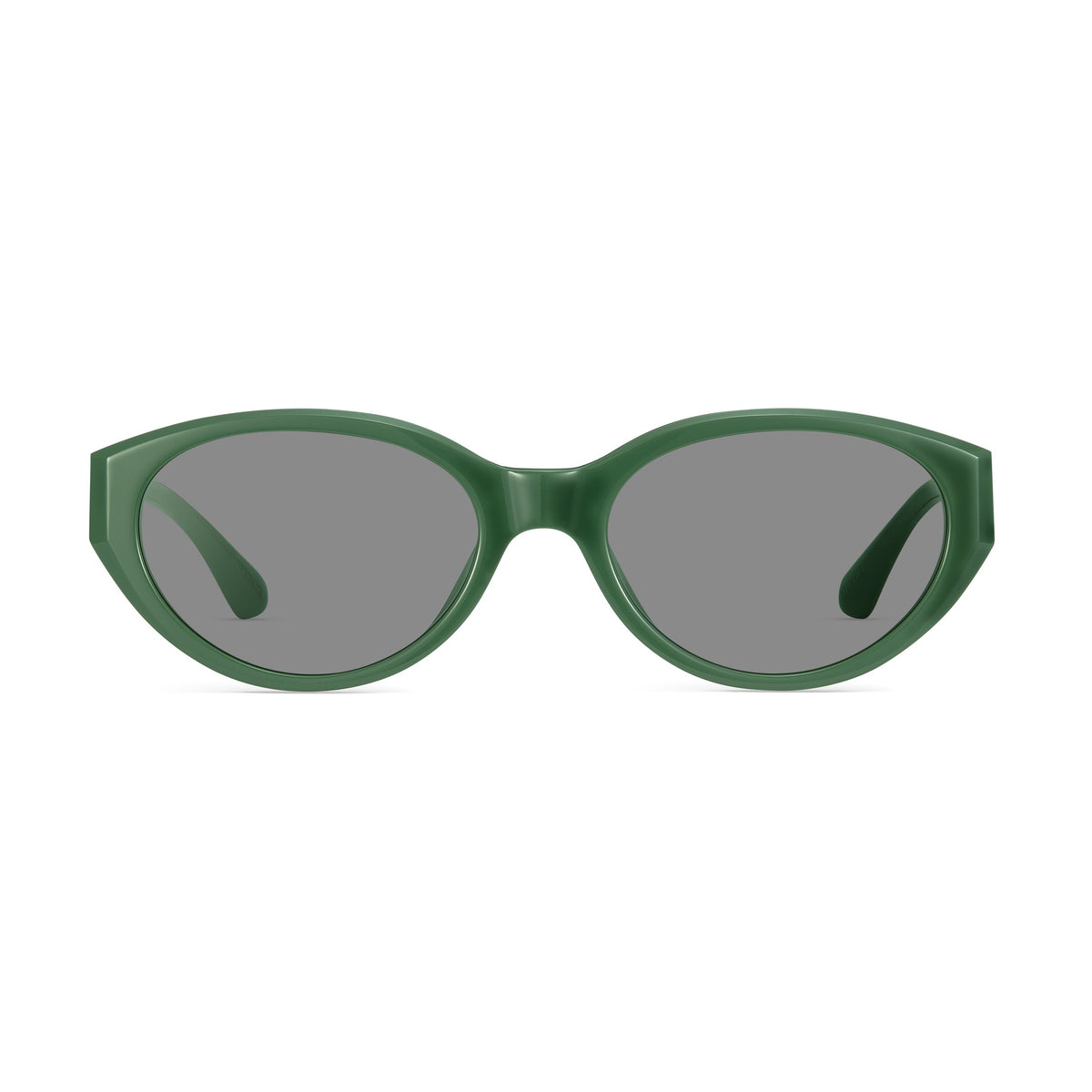 MUJOSH Talk Nice cat eye sunglasses in green, front view