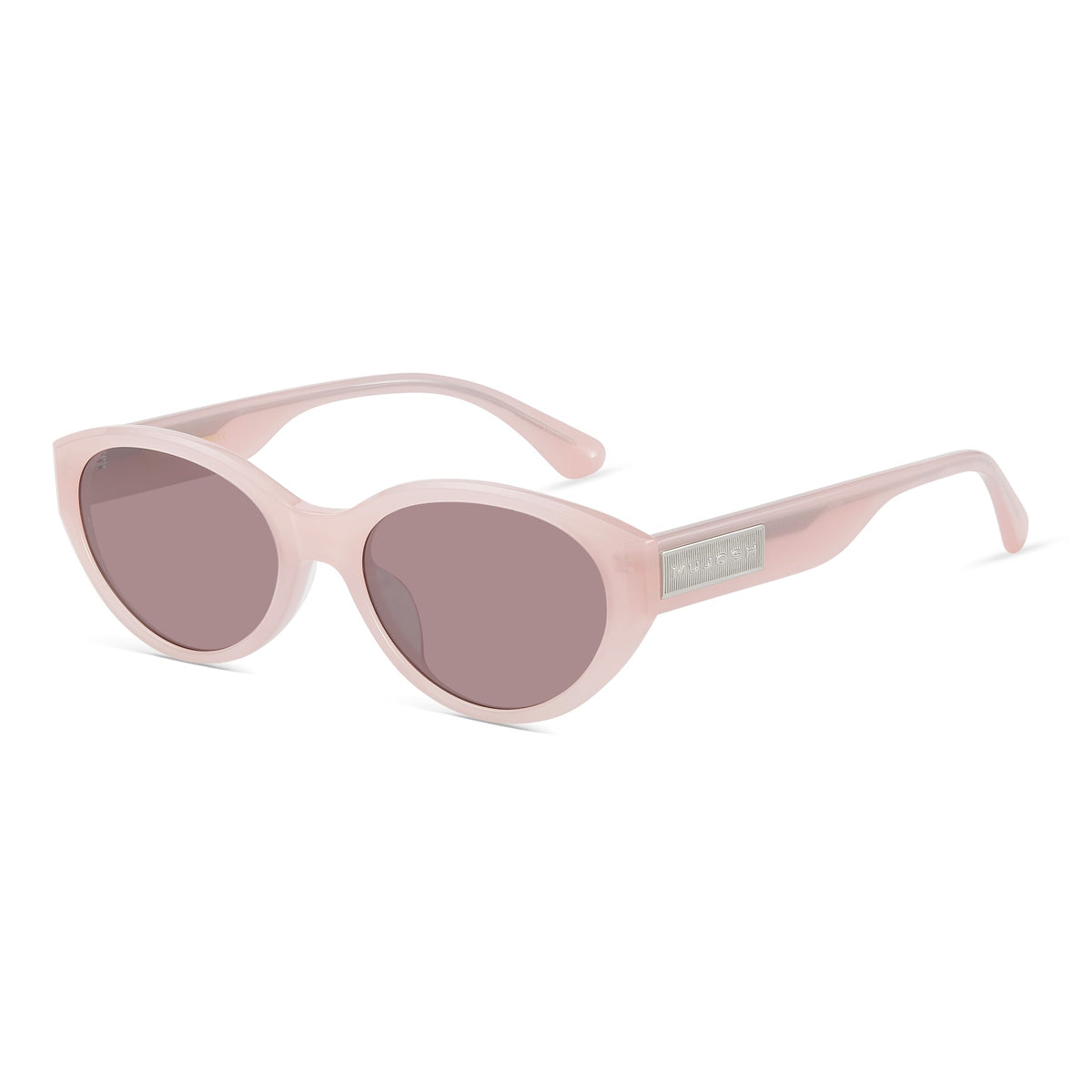 MUJOSH Talk Nice cat eye sunglasses in pink with rose lenses