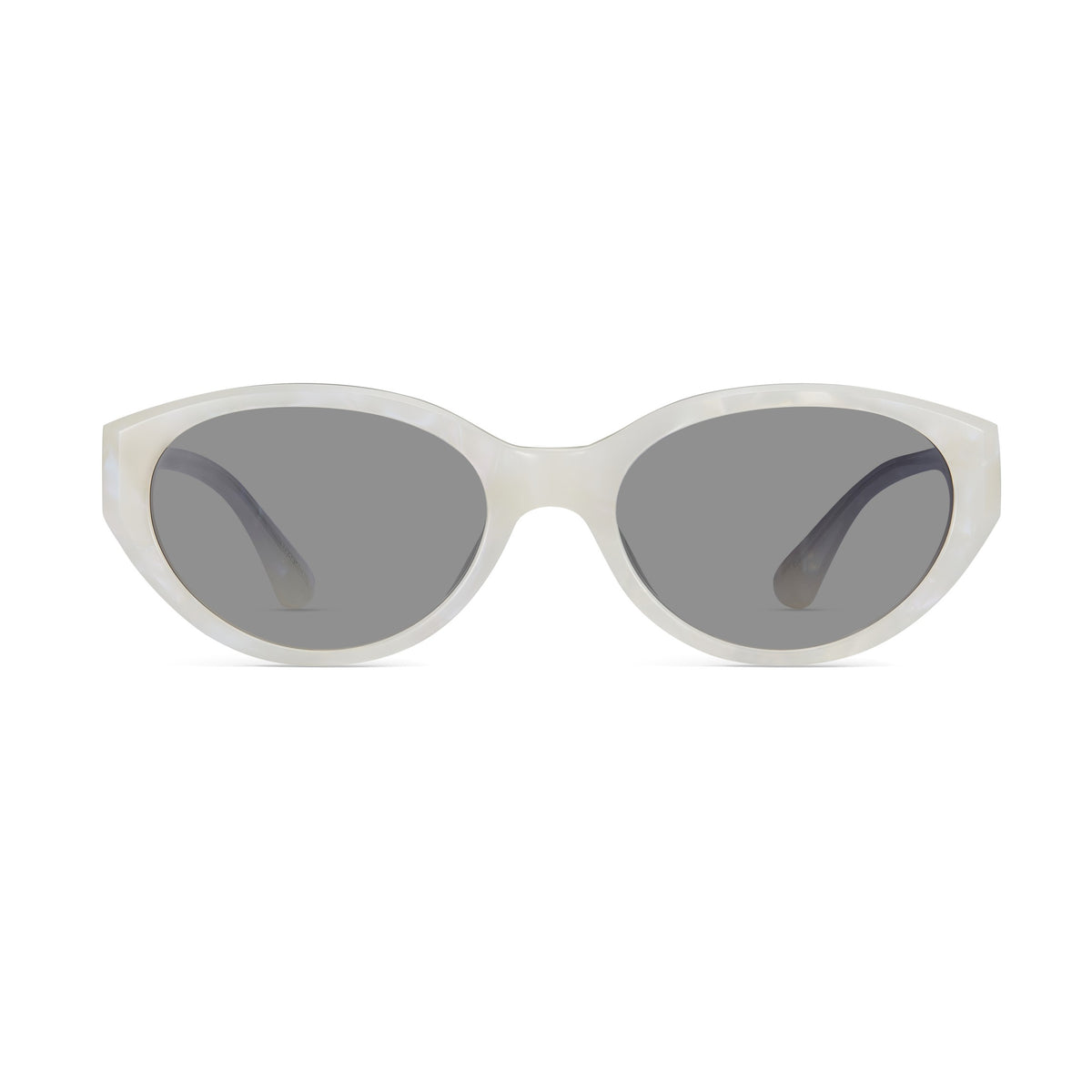 MUJOSH Talk Nice cat eye sunglasses in cream white, front view