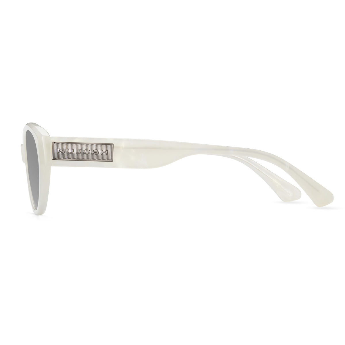MUJOSH Talk Nice cat eye sunglasses in cream white, side view