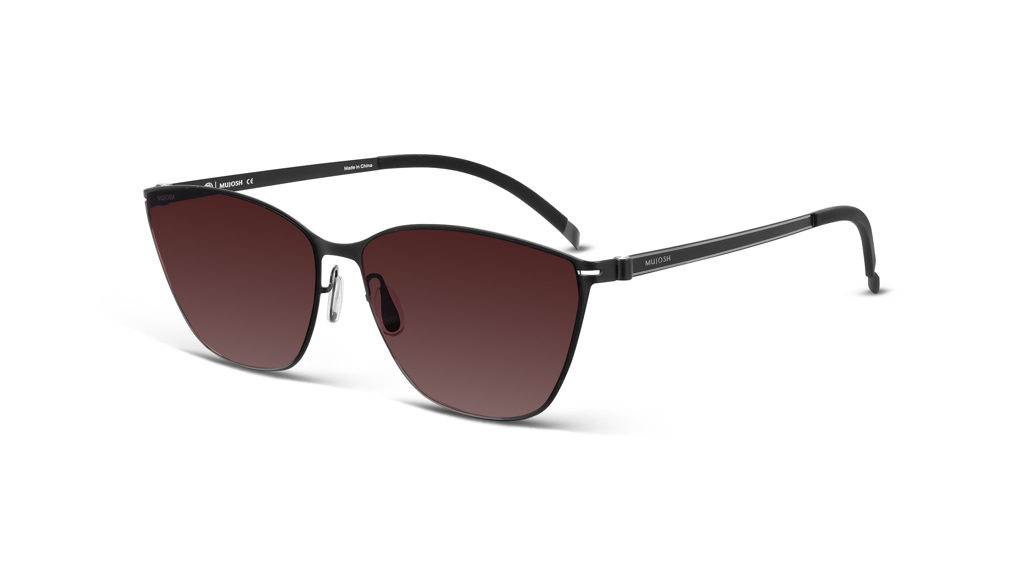 Screwless Cat-Eye Sunglasses(BLK)