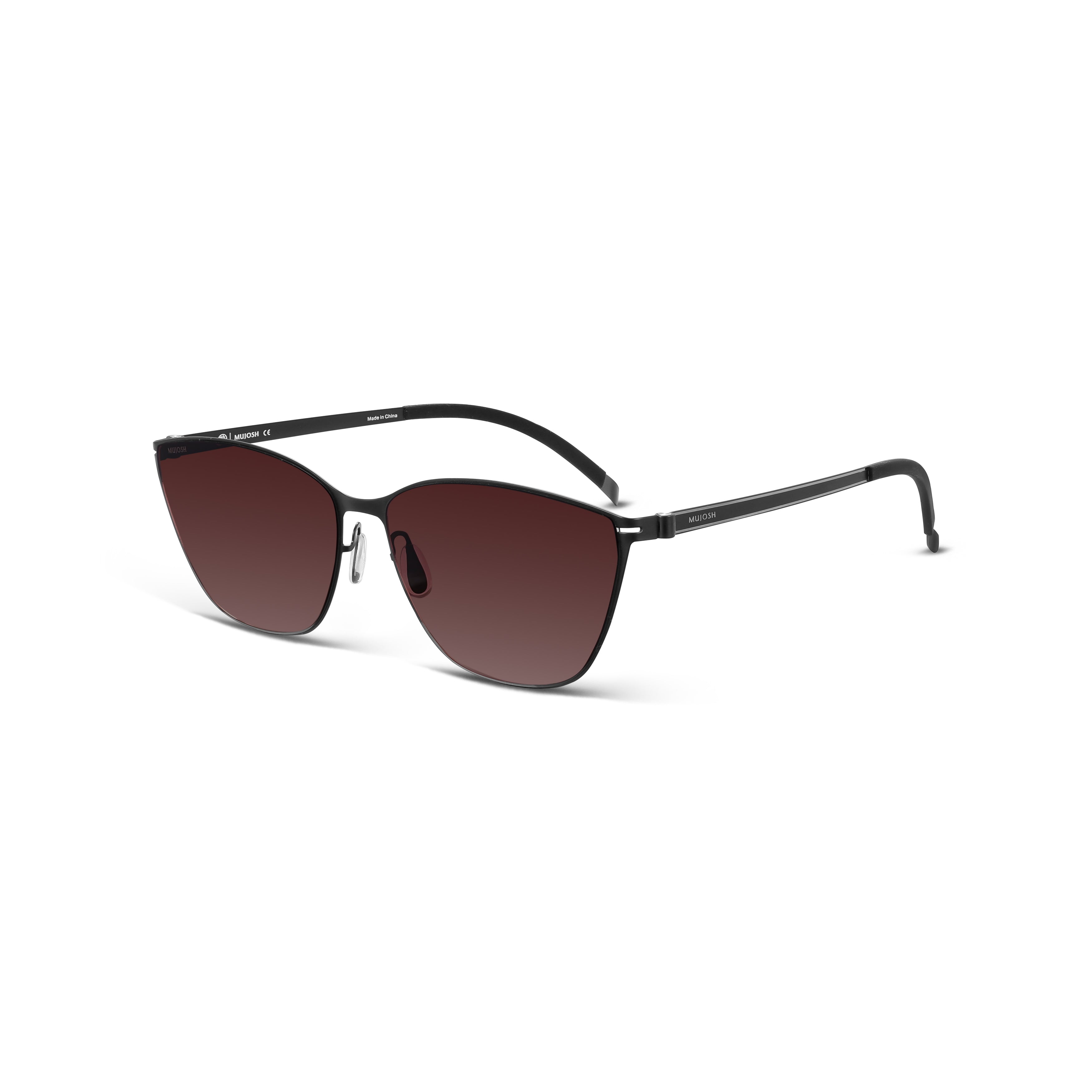 Screwless Cat-Eye Sunglasses(BLK)