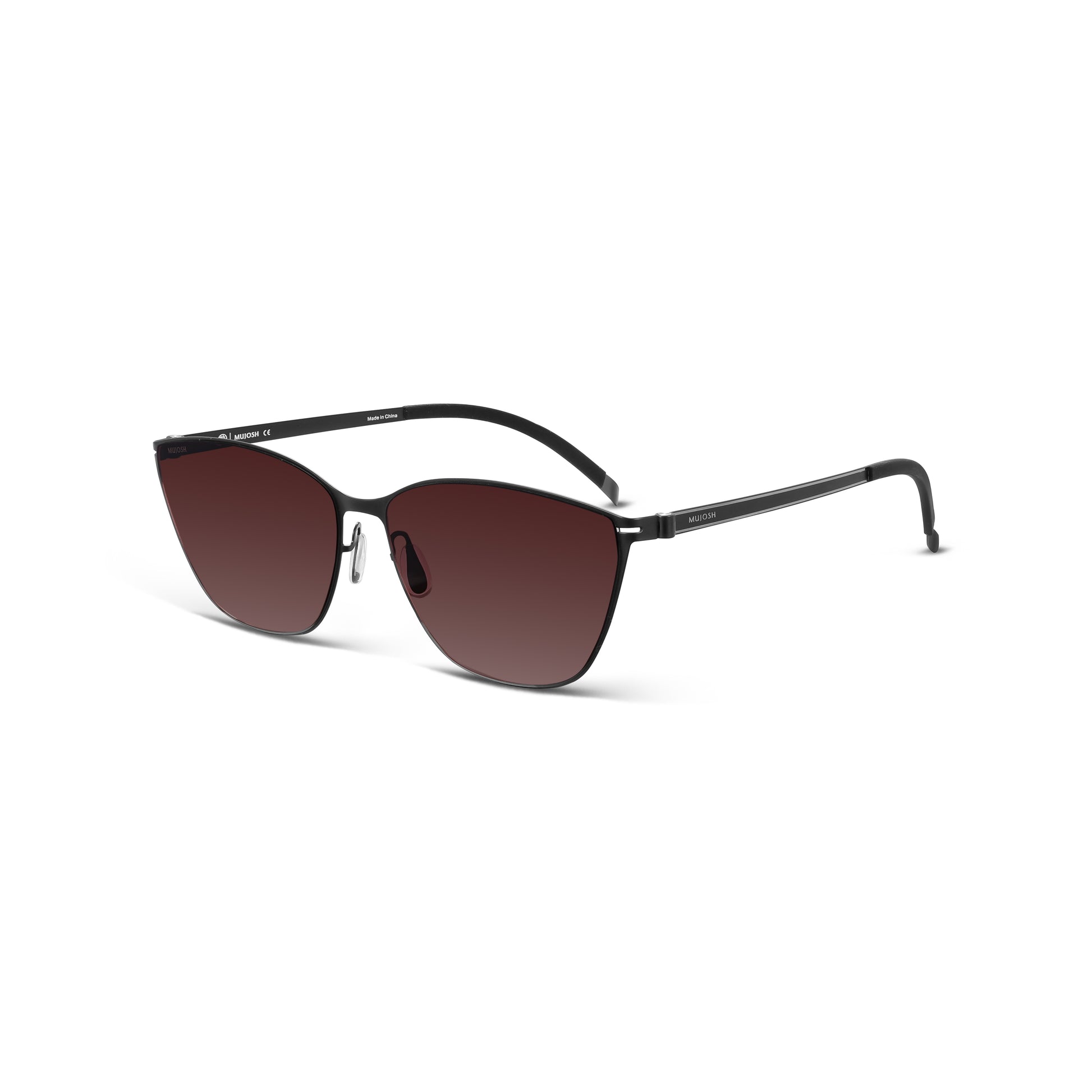 Screwless Cat-Eye Sunglasses(BLK)