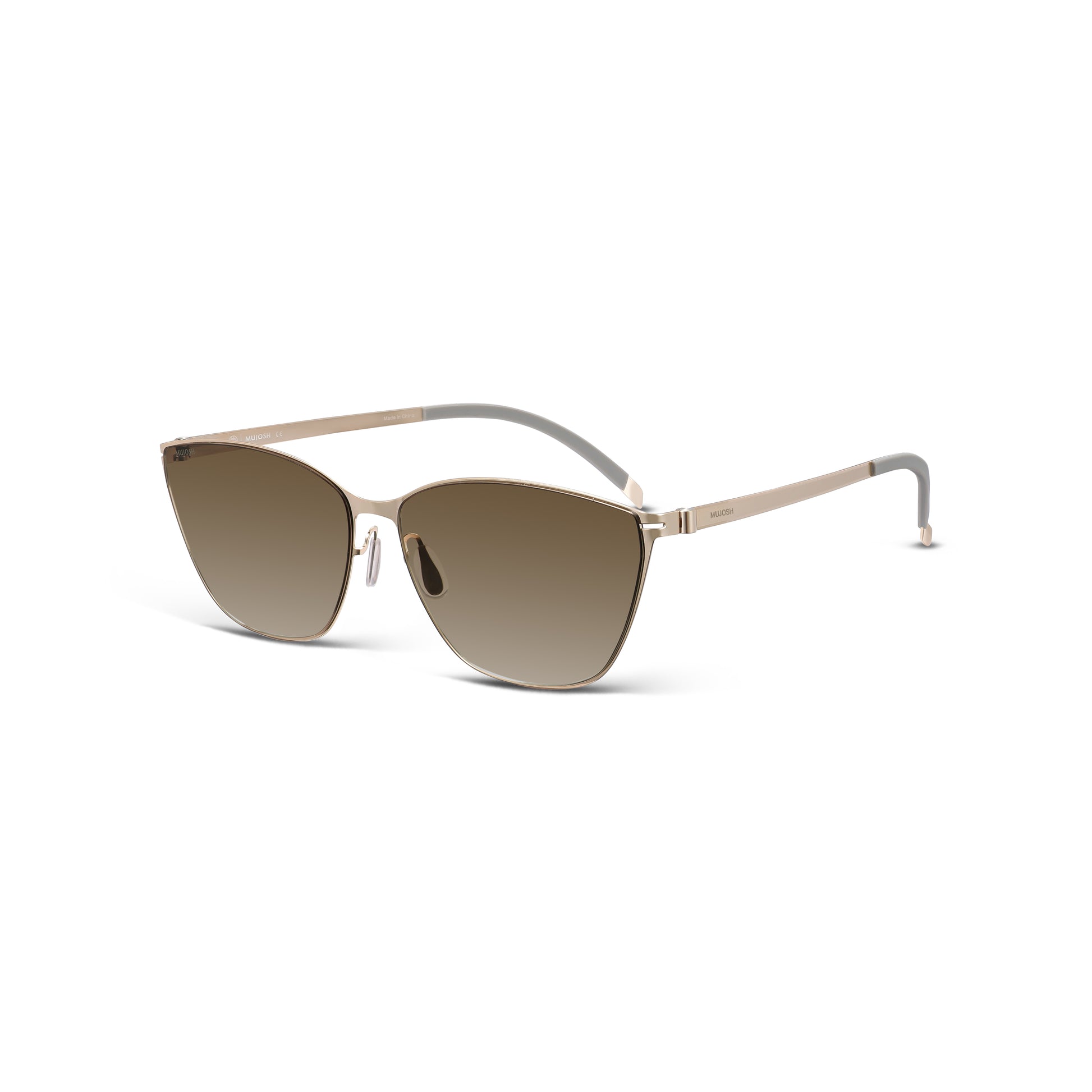 Screwless Cat-Eye Sunglasses(	Dawn Gold)