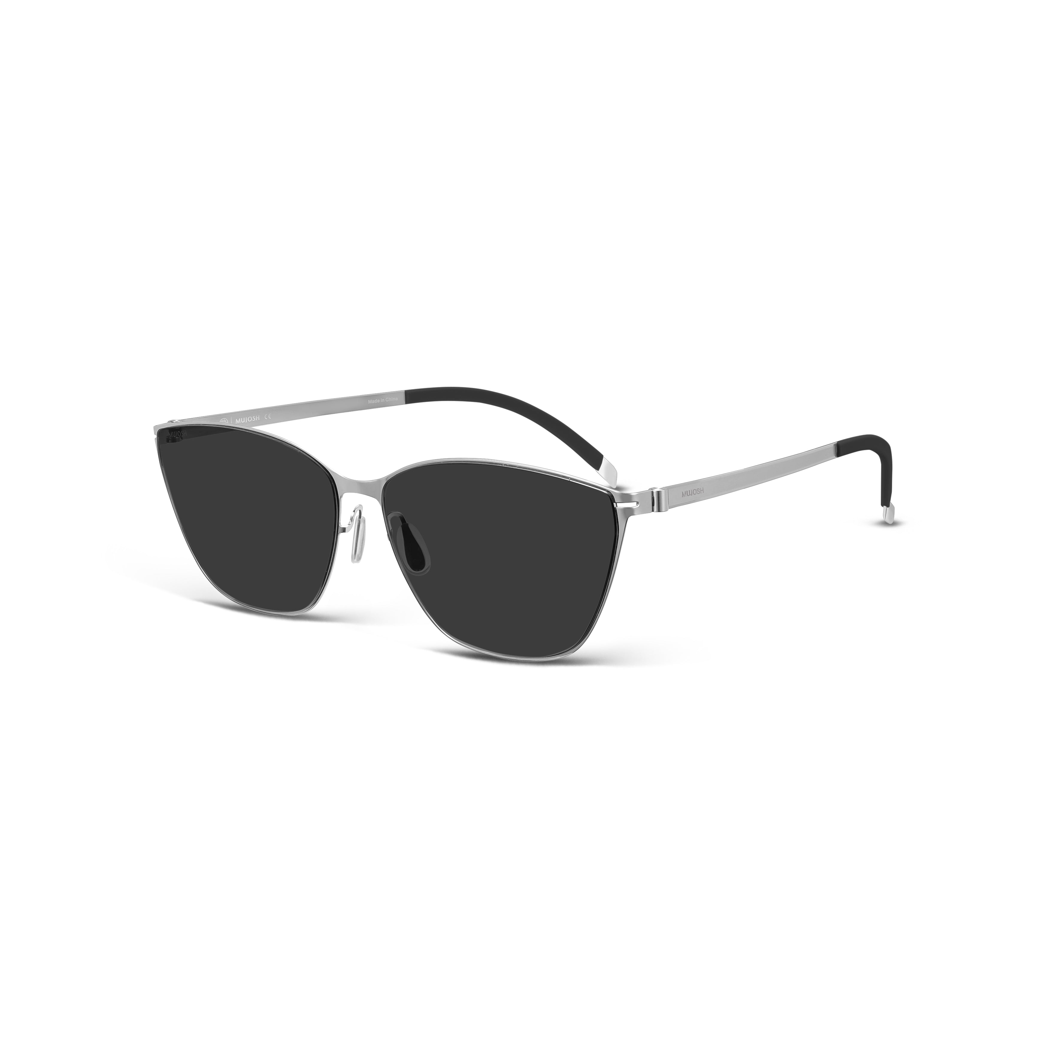 Screwless Cat-Eye Sunglasses(Sliver)