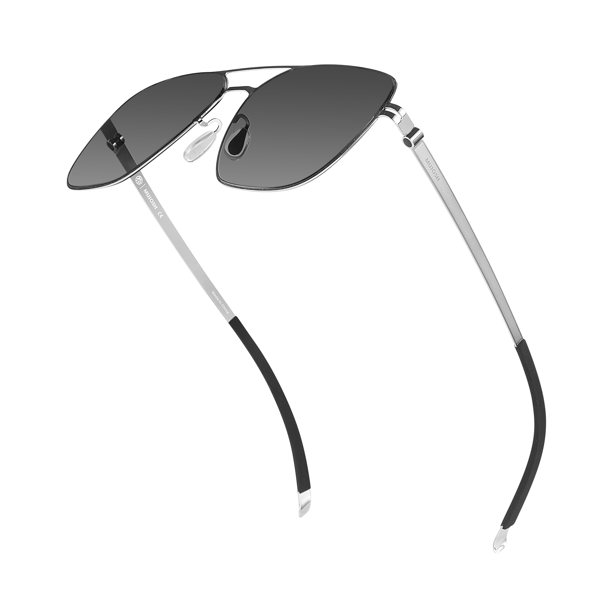 Retro Trendy Aviator Sunglasses (Dark Silver)