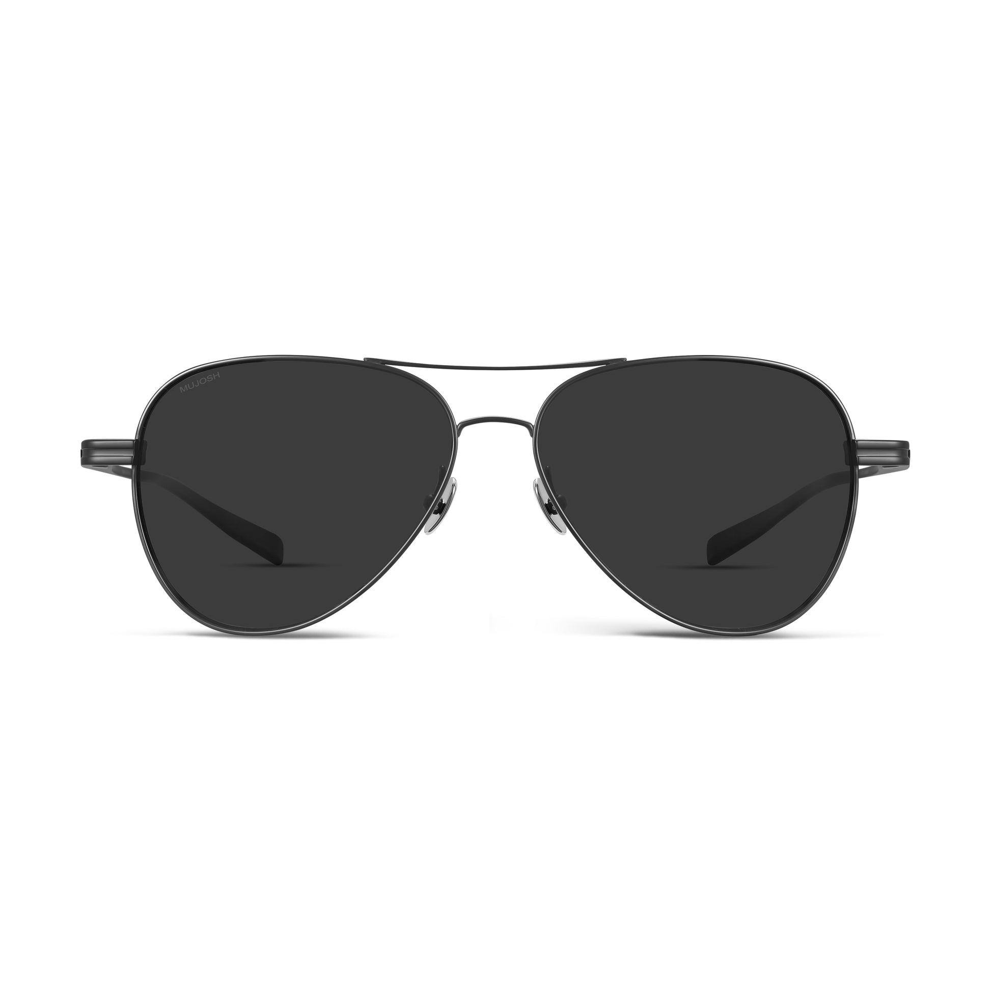 Titanium Aviator Sunglasses (Black)