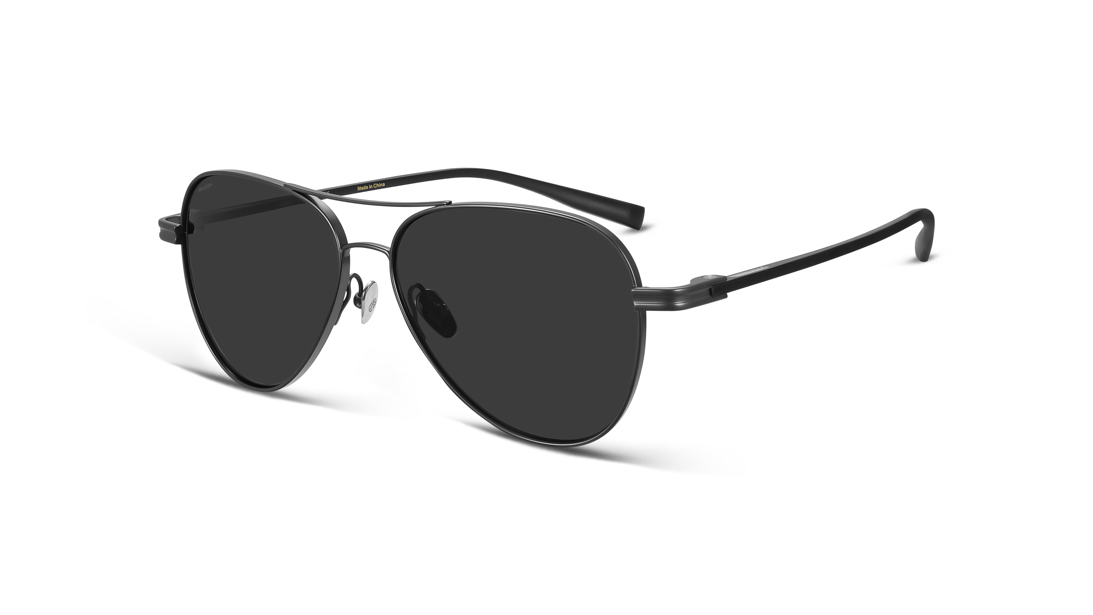 Titanium Aviator Sunglasses (Black)