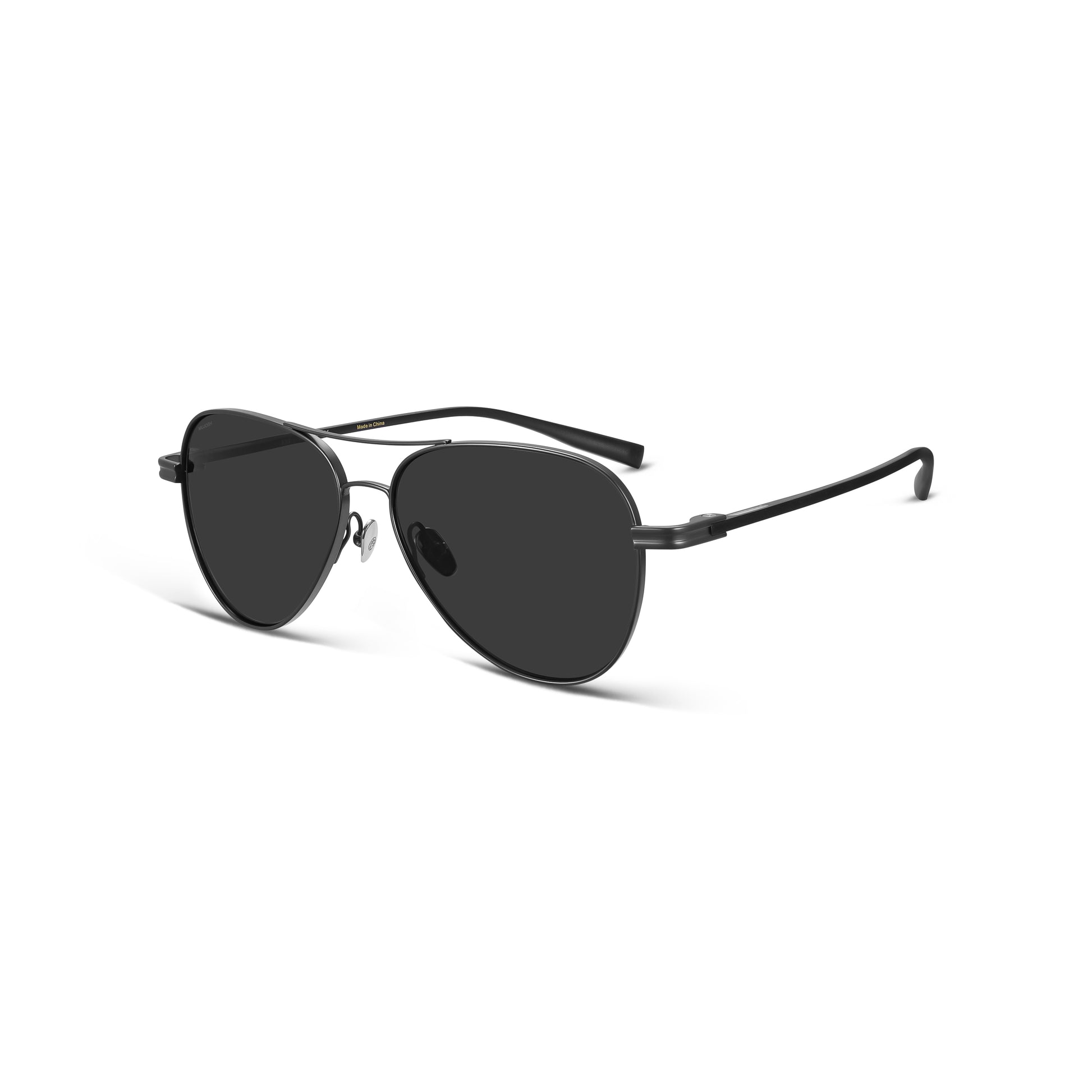 Titanium Aviator Sunglasses (Black)