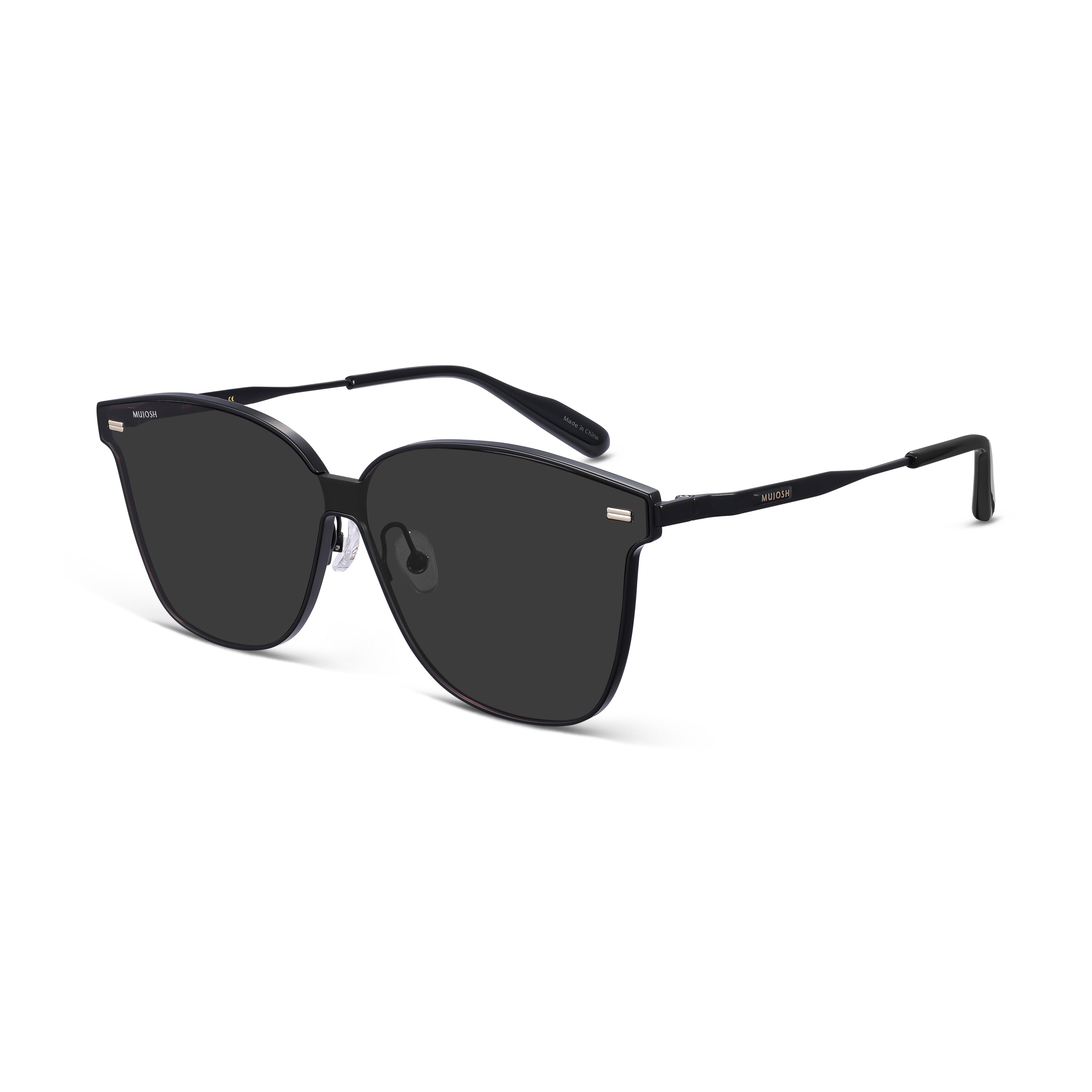 Retro Square Polarized Sunglasses (BLK)