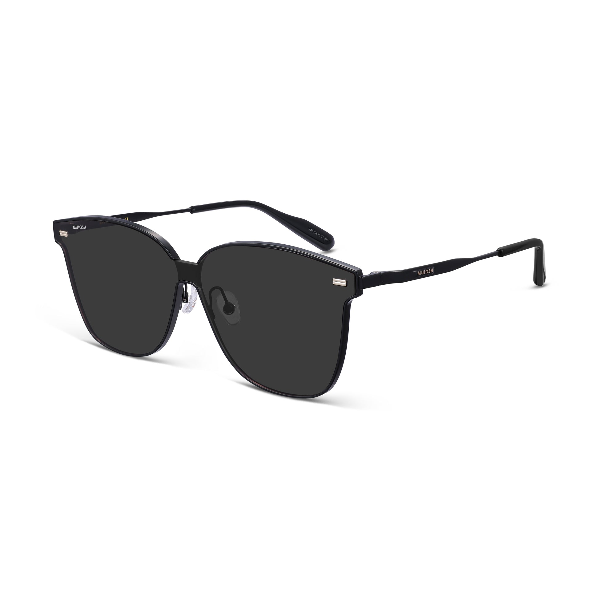 Retro Square Polarized Sunglasses (BLK)