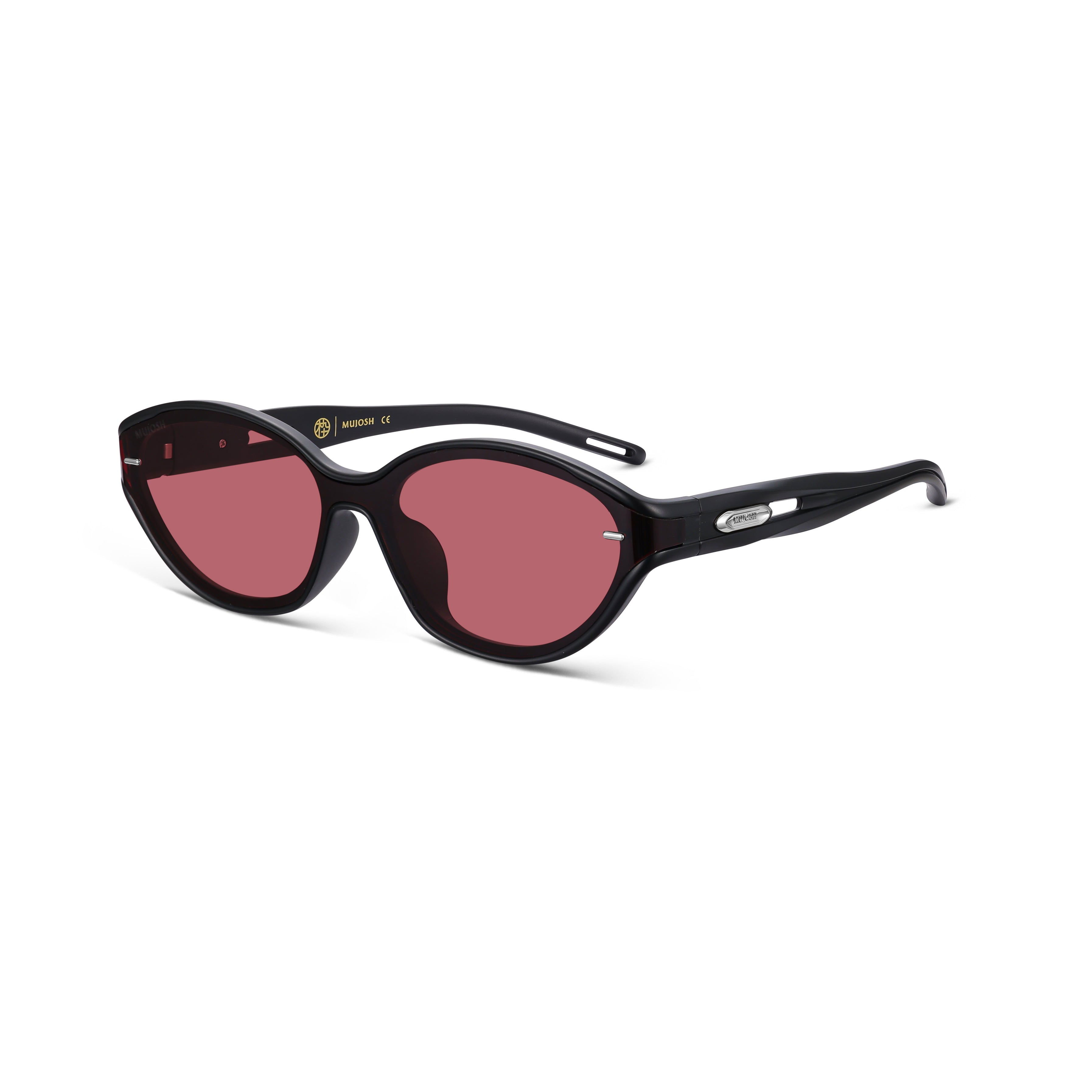 Futuristic Narrow Sunglasses (Round BLK)