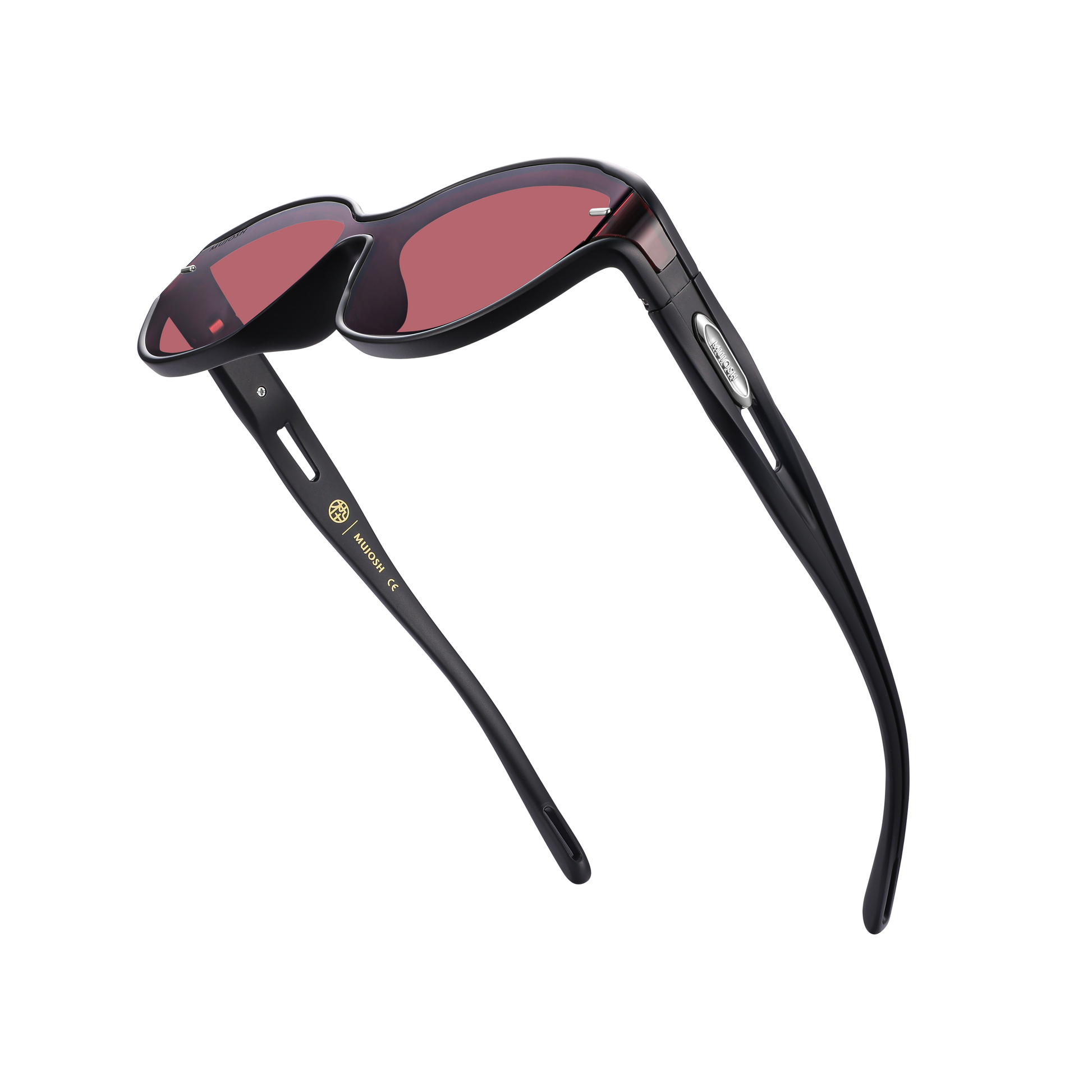 Futuristic Narrow Sunglasses (Round BLK)